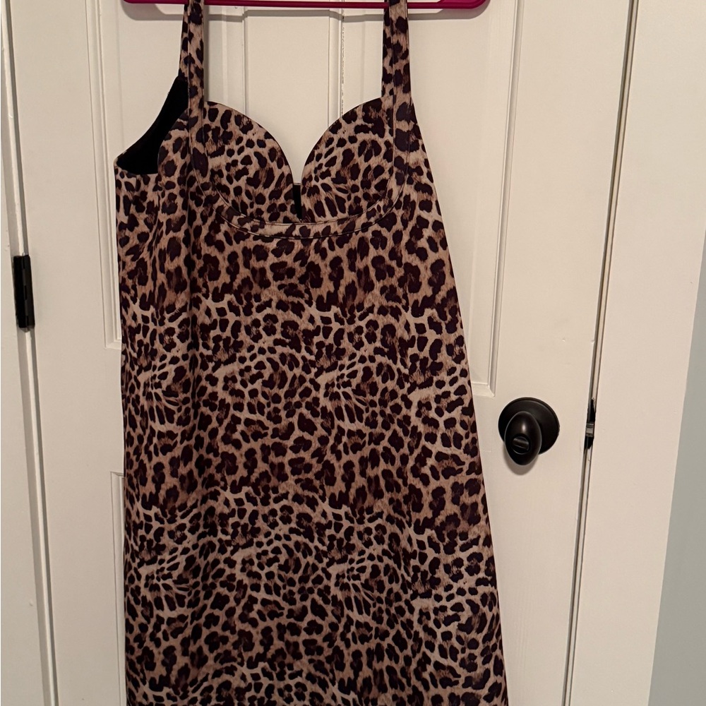 Anthropologie Leopard Print Mini Dress